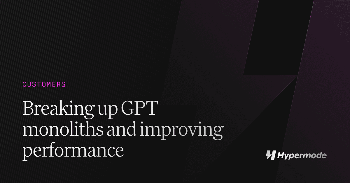 Breaking up GPT Monoliths and Improving Performance