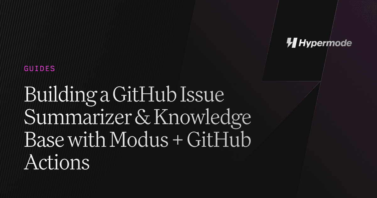 Building a GitHub issue summarizer & knowledge base with Modus + GitHub Actions