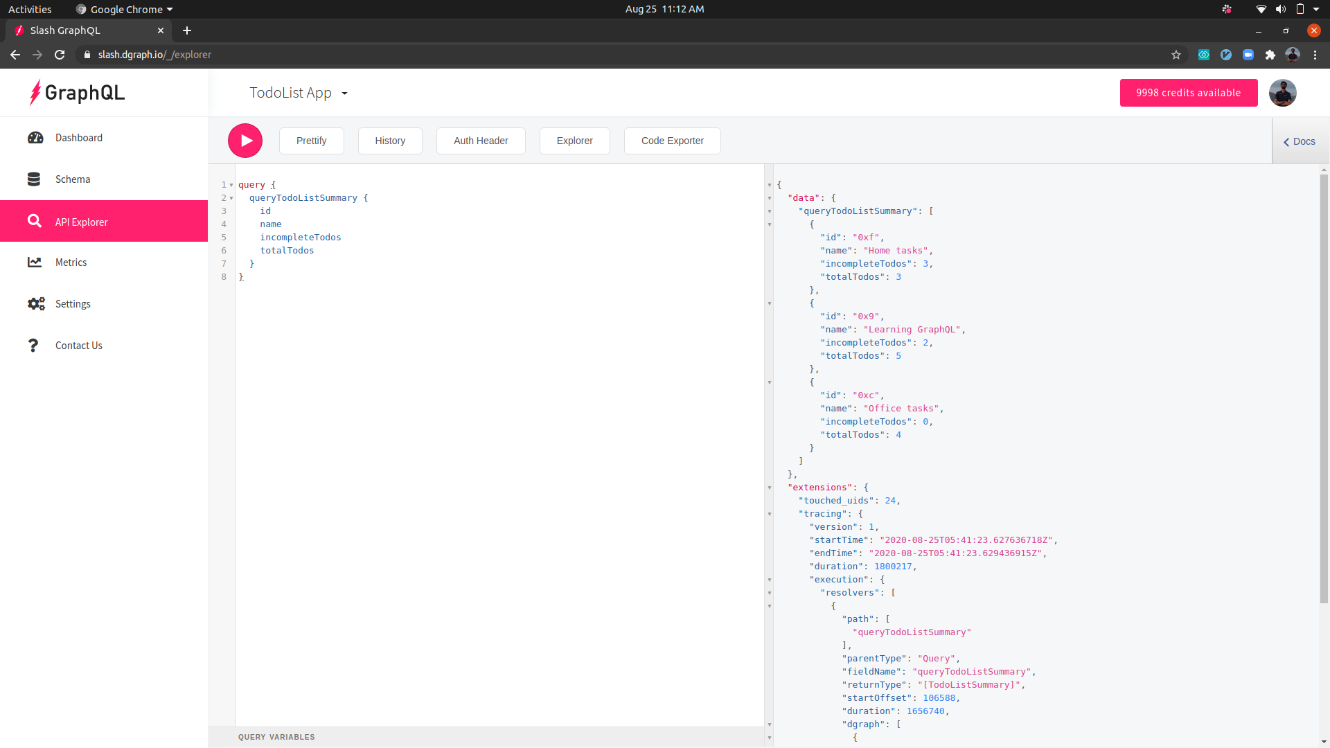 TodoListSummary query