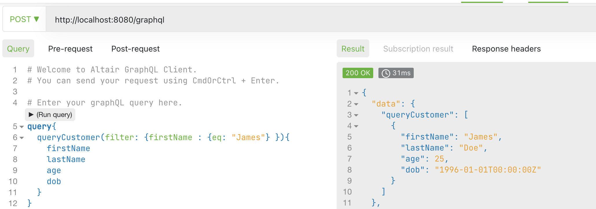 Query on name