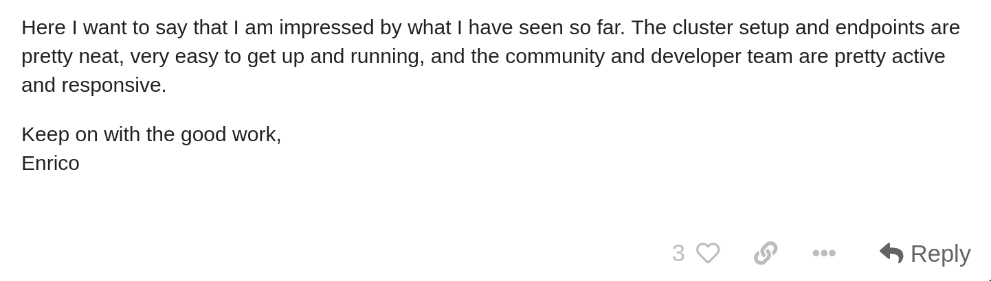 Dgraph users praising