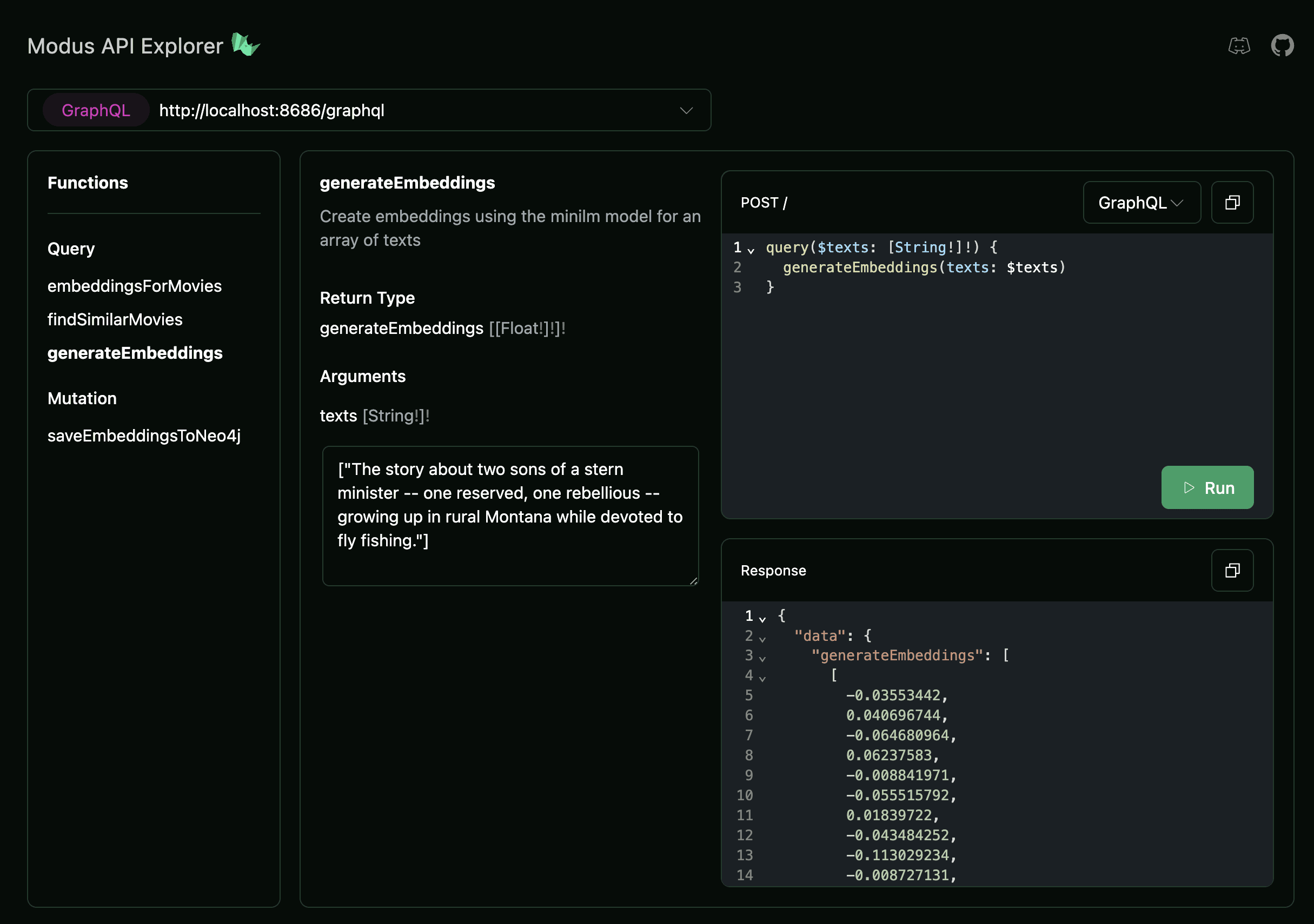 Modus API Explorer